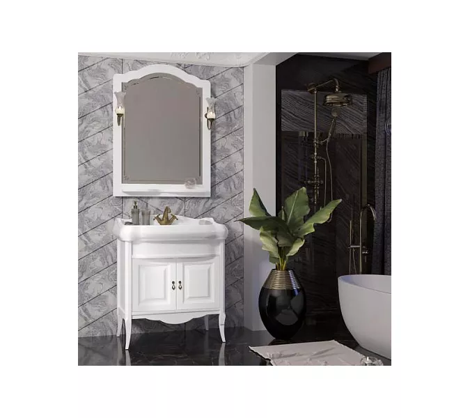 Тумба с раковиной OPADIRIS Лоренцо-60/80/100  белый, Выбрать цвет: Белый, Выбрать размер: 80, изображение 6