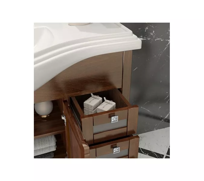 Тумбы с раковиной OPADIRIS Мираж  светлый орех/серебро, Выбрать цвет: Светлый орех, Выбрать размер: 120, изображение 4