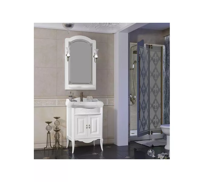 Тумба с раковиной OPADIRIS Лоренцо-60/80/100  белый, Выбрать цвет: Белый, Выбрать размер: 60, изображение 6