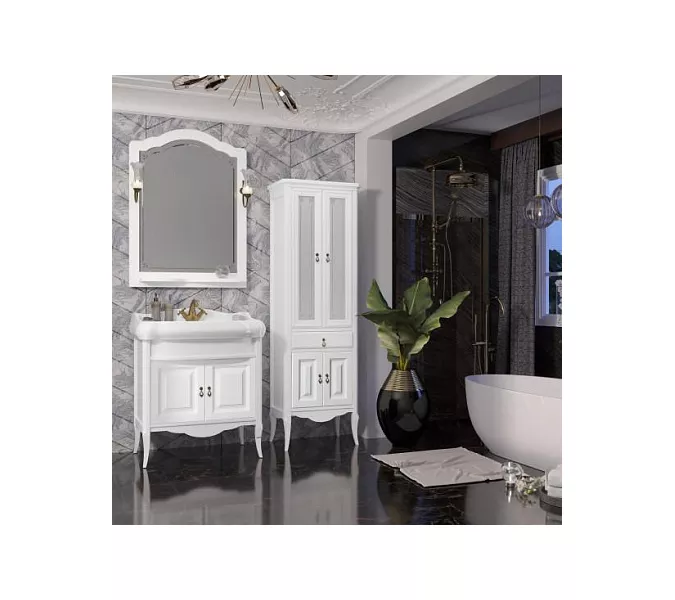 Тумба с раковиной OPADIRIS Лоренцо-60/80/100  белый, Выбрать цвет: Белый, Выбрать размер: 80, изображение 8