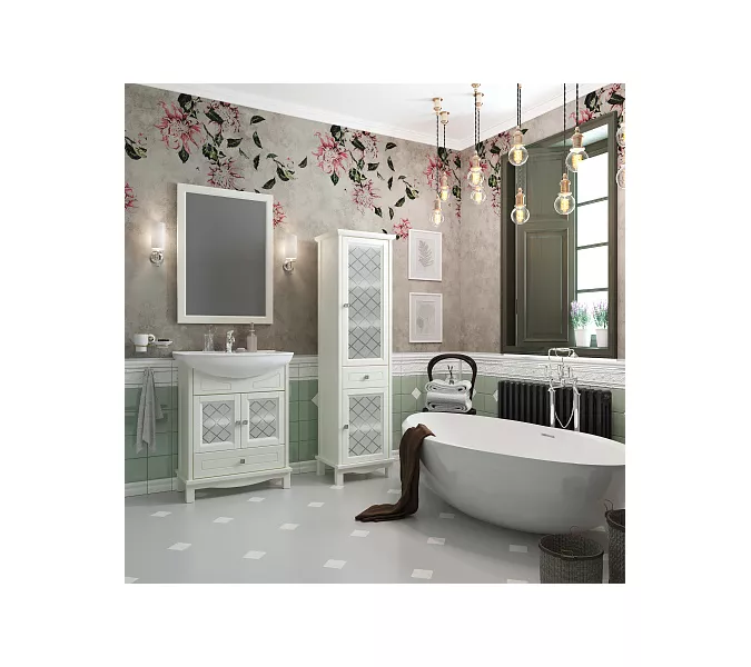 Тумба с раковиной OPADIRIS  Омега  слон.кость, Выбрать цвет: Слоновая кость, Выбрать размер: 65, изображение 8