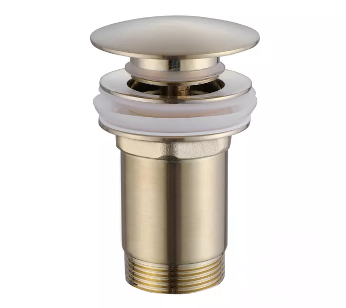 Донный клапан ABBER AF0010G с переливом, клик-клак, золото матовое, Выбрать цвет: Золото матовое