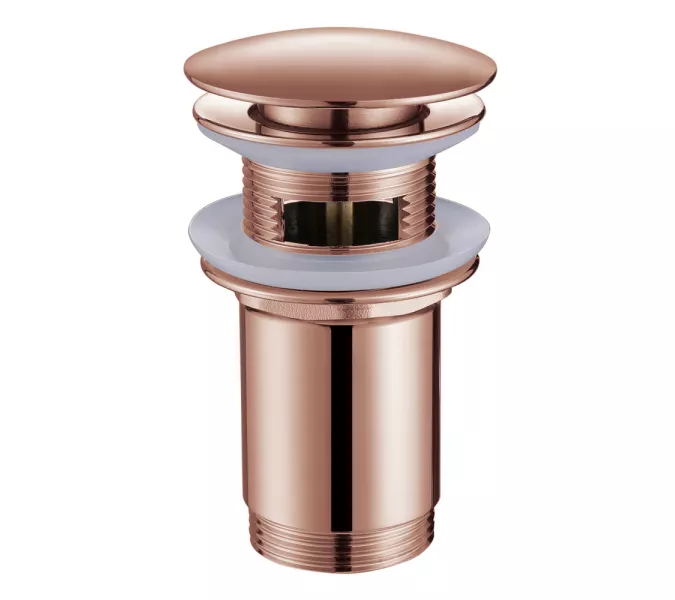 Донный клапан ABBER AF0010RG с переливом, клик-клак, розовое золото, Выбрать цвет: Розовое золото