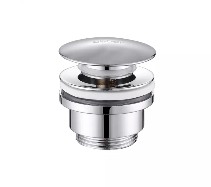 Донный клапан ABBER AF0011 без перелива, клик-клак, хром, Выбрать цвет: Хром