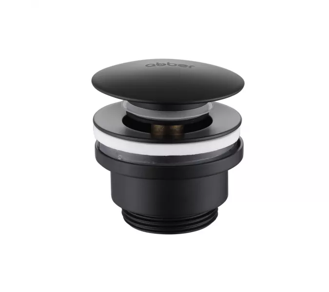 Донный клапан ABBER AF0011B без перелива, клик-клак, черный матовый, Выбрать цвет: Черный матовый