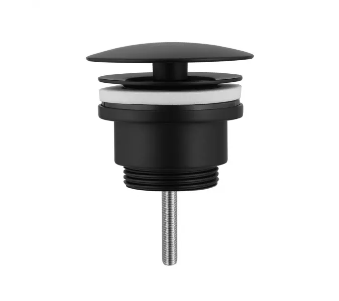 Донный клапан ABBER AF0012B без перелива, фиксированный, черный матовый, Выбрать цвет: Черный матовый