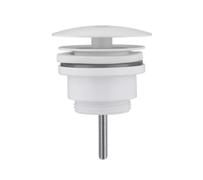 Донный клапан ABBER AF0012W без перелива, фиксированный, белый, Выбрать цвет: Белый