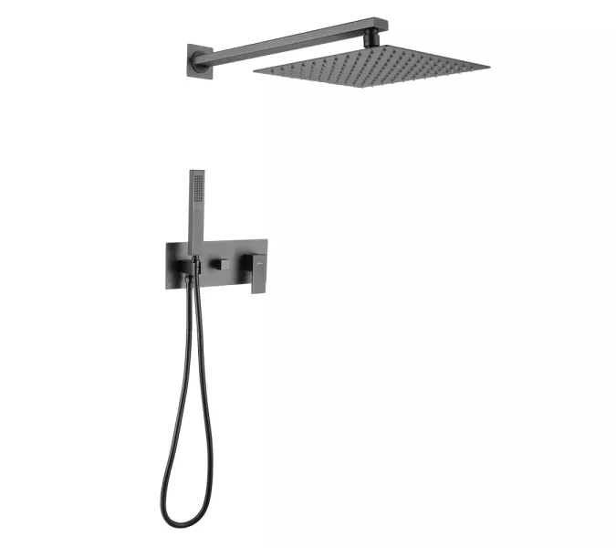 Душевая система ABBER Daheim AF8218NG скрытого монтажа без излива, никель, Выбрать цвет: Никель