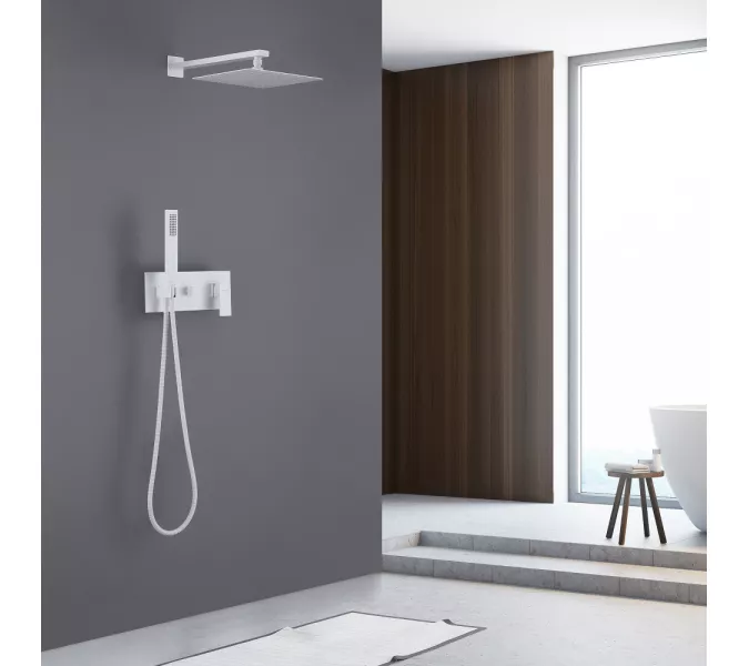 Душевая система ABBER Daheim AF8218W скрытого монтажа без излива, белая матовая, Выбрать цвет: Белый матовый, изображение 2