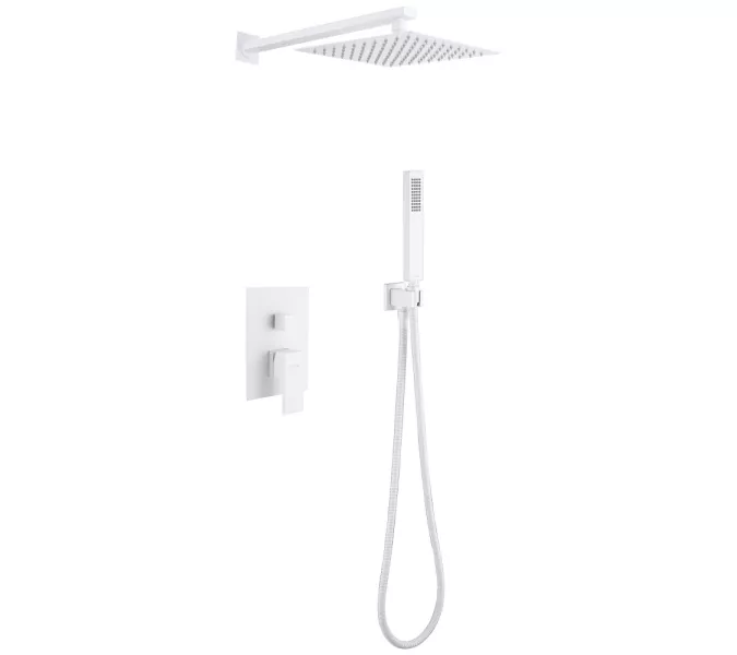 Душевая система ABBER Daheim AF8219W скрытого монтажа без излива, белая матовая, Выбрать цвет: Белый матовый