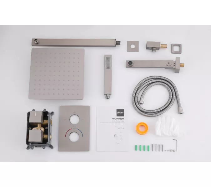 Душевая система ABBER Daheim AF8250SP скрытого монтажа с изливом, термостат, сатин, Выбрать цвет: Сатин, изображение 3