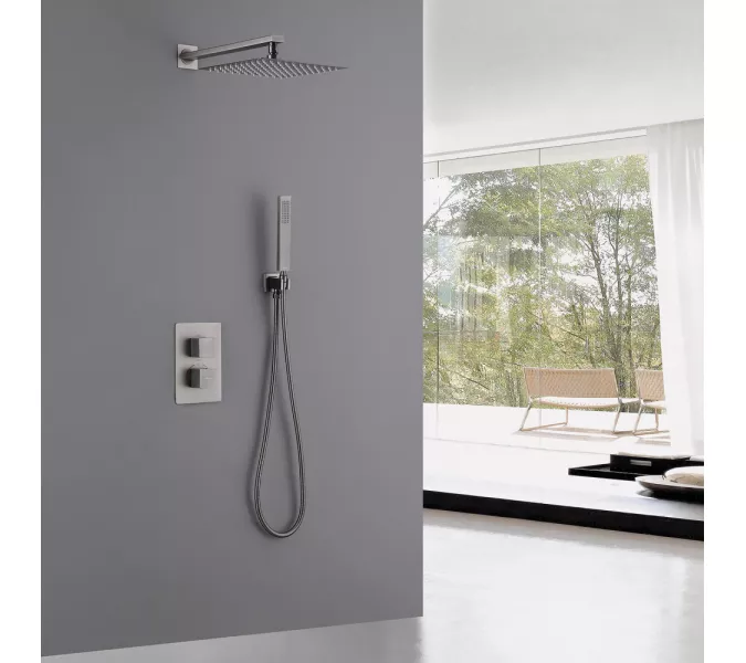 Душевая система ABBER Daheim AF8251NG скрытого монтажа без излива, термостат, никель, Выбрать цвет: Никель, изображение 2
