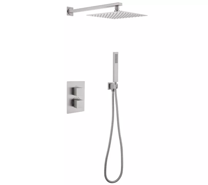 Душевая система ABBER Daheim AF8251SP скрытого монтажа без излива, термостат, сатин, Выбрать цвет: Сатин