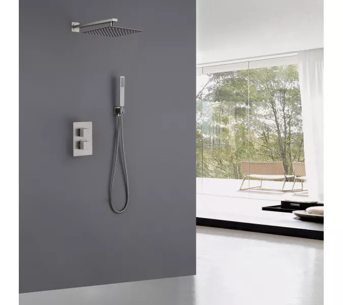 Душевая система ABBER Daheim AF8251SP скрытого монтажа без излива, термостат, сатин, Выбрать цвет: Сатин, изображение 2