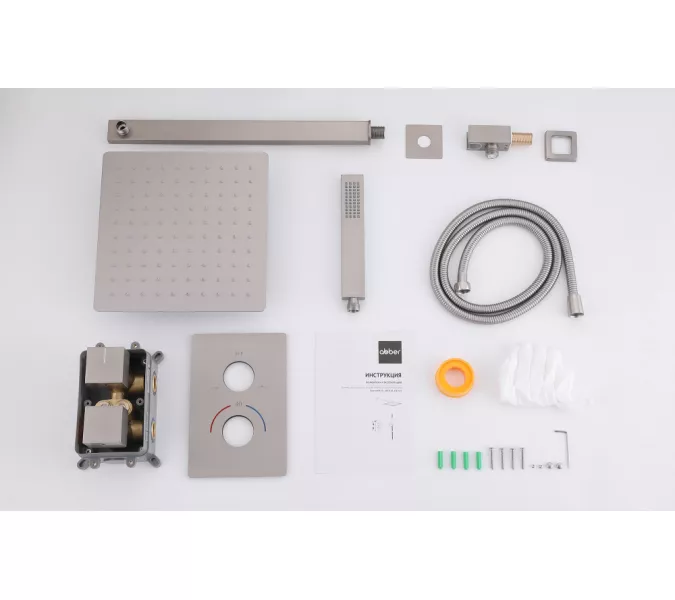 Душевая система ABBER Daheim AF8251SP скрытого монтажа без излива, термостат, сатин, Выбрать цвет: Сатин, изображение 3