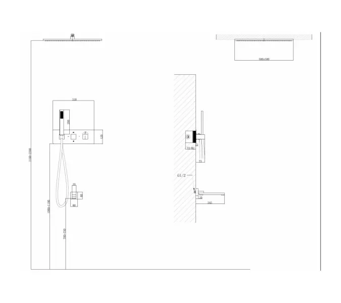 Душевая система ABBER Daheim AF8254G скрытого монтажа с изливом, термостат, золото матовое, Выбрать цвет: Золото матовое, изображение 3