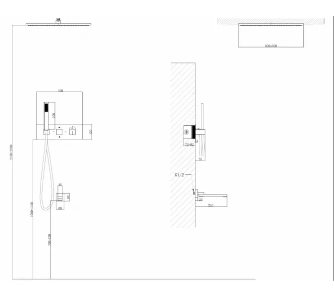 Душевая система ABBER Daheim AF8254SP скрытого монтажа с изливом, термостат, сатин, Выбрать цвет: Сатин, изображение 3