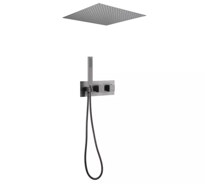 Душевая система ABBER Daheim AF8255NG скрытого монтажа без излива, термостат, никель, Выбрать цвет: Никель