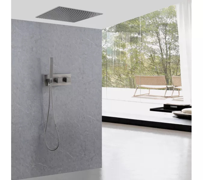 Душевая система ABBER Daheim AF8255NG скрытого монтажа без излива, термостат, никель, Выбрать цвет: Никель, изображение 2