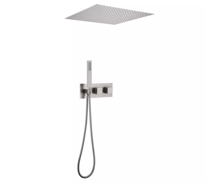 Душевая система ABBER Daheim AF8255SP скрытого монтажа без излива, термостат, сатин, Выбрать цвет: Сатин