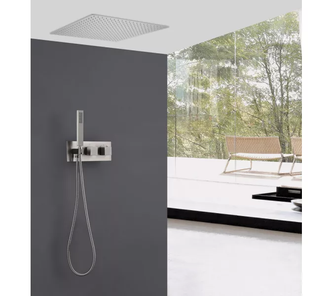 Душевая система ABBER Daheim AF8255SP скрытого монтажа без излива, термостат, сатин, Выбрать цвет: Сатин, изображение 2
