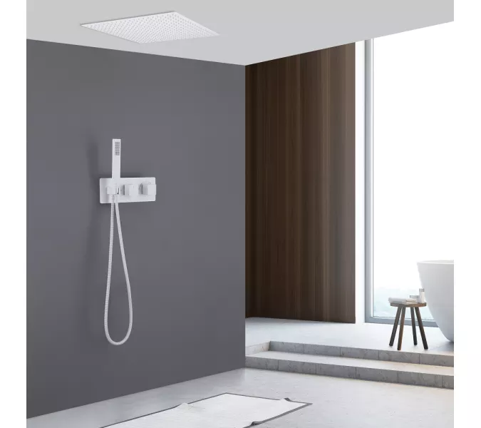 Душевая система ABBER Daheim AF8255W скрытого монтажа без излива, термостат, белая матовая, Выбрать цвет: Белый матовый, изображение 2