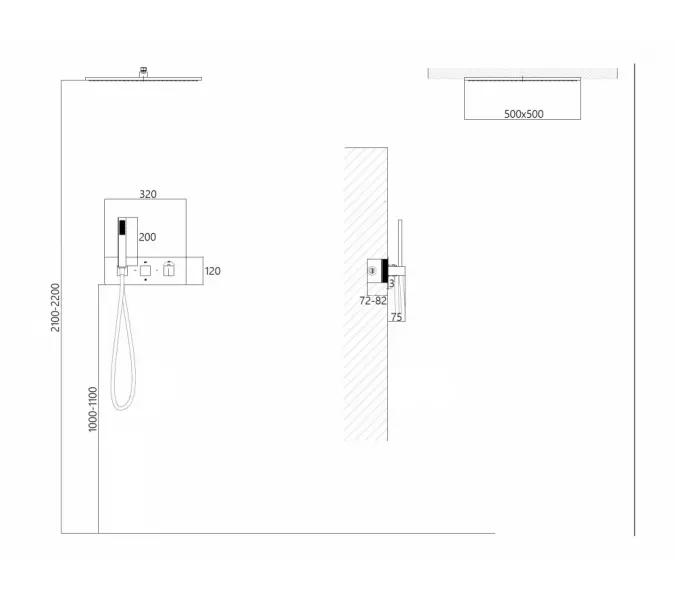 Душевая система ABBER Daheim AF8255W скрытого монтажа без излива, термостат, белая матовая, Выбрать цвет: Белый матовый, изображение 3