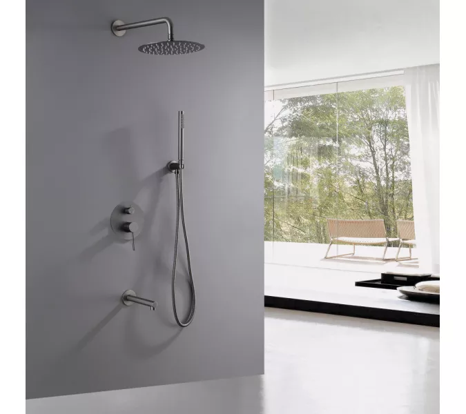 Душевая система ABBER Emotion AF8817NG скрытого монтажа с изливом, никель, Выбрать цвет: Никель, изображение 2