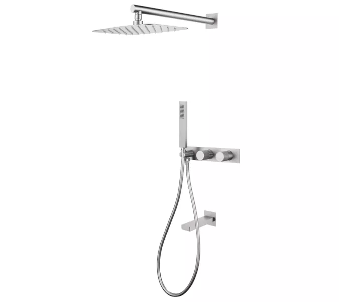 Душевая система ABBER Rund AF8717SP скрытого монтажа с изливом, сатин, Выбрать цвет: Сатин