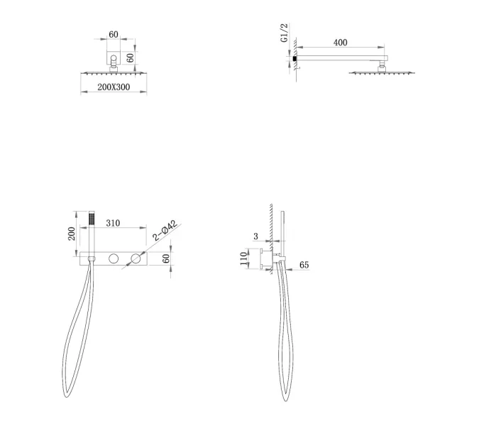 Душевая система ABBER Rund AF8718G скрытого монтажа без излива, золото матовое, Выбрать цвет: Золото матовое, изображение 3