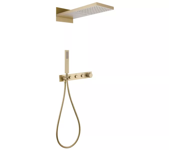 Душевая система ABBER Rund AF8752G скрытого монтажа без излива, термостат, золото матовое, Выбрать цвет: Золото матовое