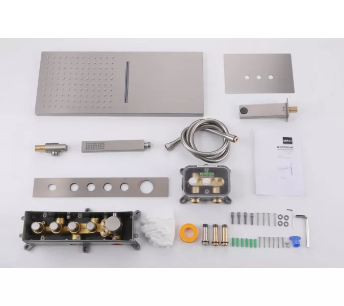 Душевая система ABBER Rund AF8753SP скрытого монтажа с изливом, термостат, сатин, Выбрать цвет: Сатин, изображение 3