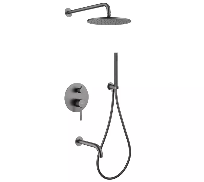 Душевая система ABBER Wasser Kreis AF8117NG скрытого монтажа с изливом, никель, Выбрать цвет: Никель