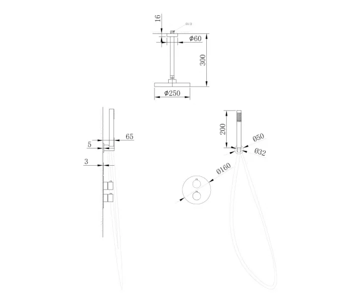 Душевая система ABBER Wasser Kreis AF8121NG скрытого монтажа без излива, никель, Выбрать цвет: Никель, изображение 3