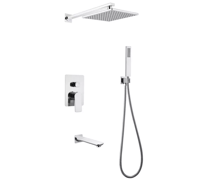 Душевая система ABBER Weiss Insel AF8017 скрытого монтажа с изливом, хром, Выбрать цвет: Хром