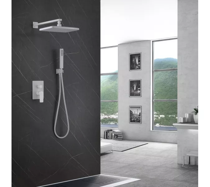 Душевая система ABBER Weiss Insel AF8018FW скрытого монтажа без излива, белый матовый, Выбрать цвет: Белый матовый, изображение 2