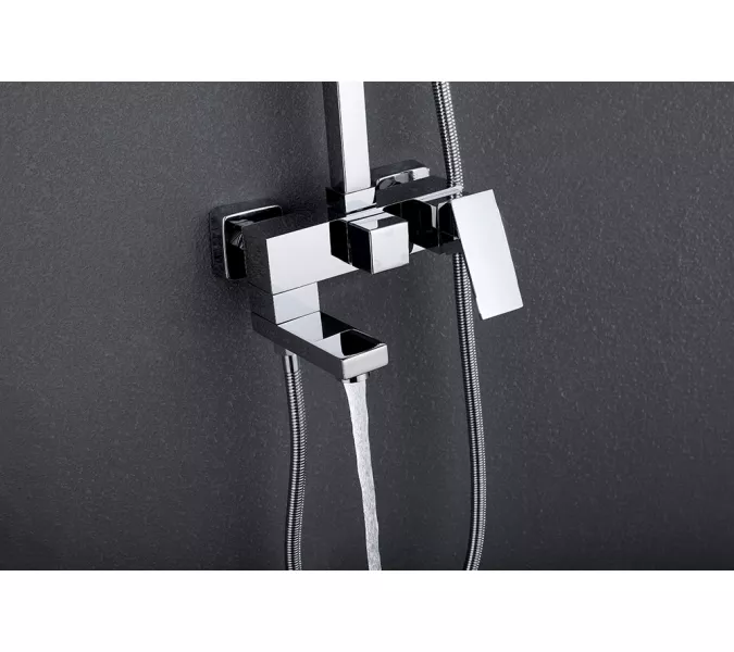 Душевая стойка ABBER Daheim AF8216L с изливом, хром, Выбрать цвет: Хром, Регулируемая высота: 900-1450, изображение 3