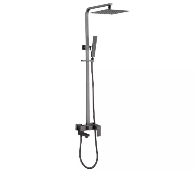 Душевая стойка ABBER Daheim AF8216, Выбрать цвет: Никель, Регулируемая высота: 900-1250