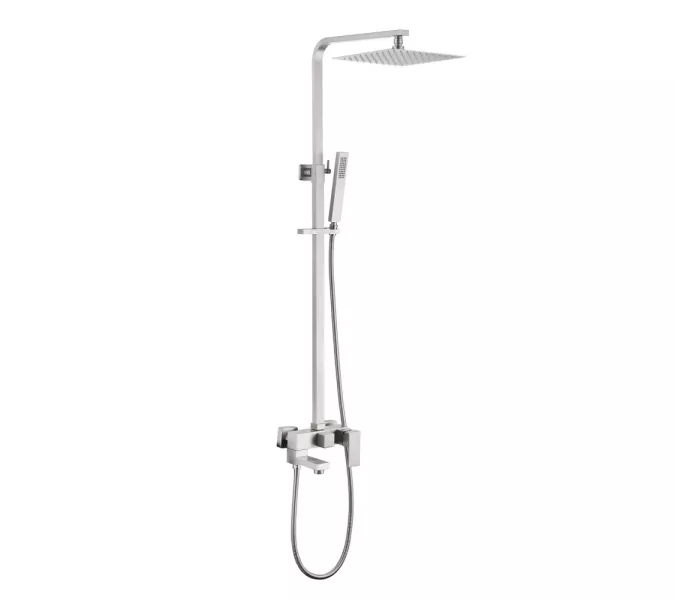 Душевая стойка ABBER Daheim AF8216, Выбрать цвет: Сатин, Регулируемая высота: 850-1450