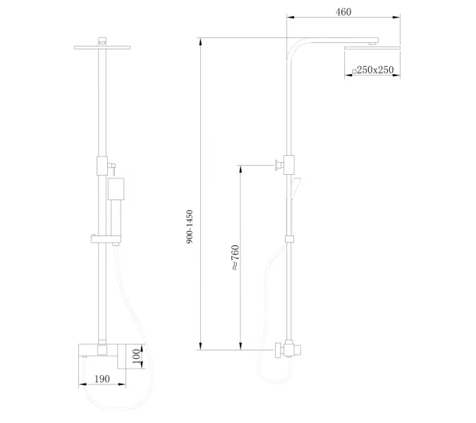 Душевая стойка ABBER Daheim AF8220L без излива, хром (в.145), Выбрать цвет: Хром, изображение 4