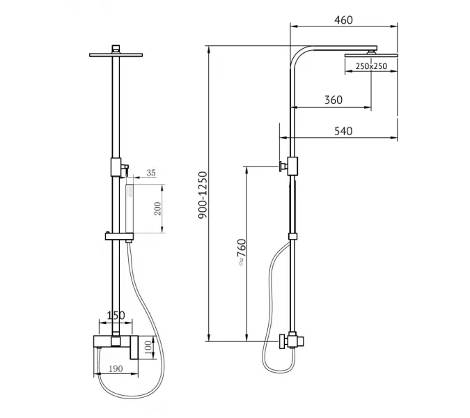 Душевая стойка ABBER Daheim AF8220NG без излива, никель (в.125), Выбрать цвет: Никель, изображение 3