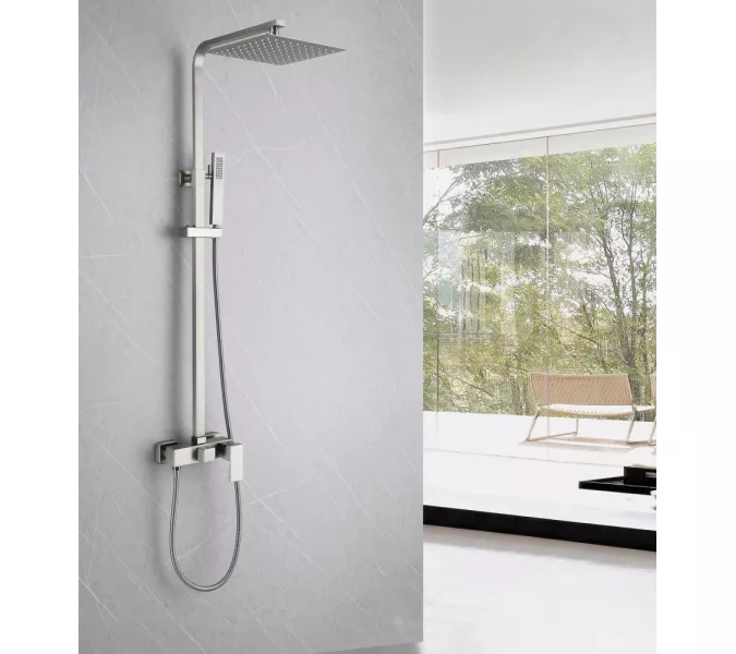 Душевая стойка ABBER Daheim AF8220SPL без излива, сатин (в.145), Выбрать цвет: Сатин, изображение 2