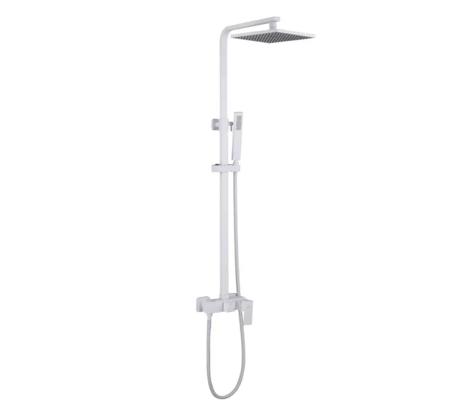 Душевая стойка ABBER Daheim AF8220WL без излива, белая матовая (в.145), Выбрать цвет: Белый матовый