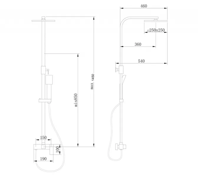 Душевая стойка ABBER Daheim AF8220WL без излива, белая матовая (в.145), Выбрать цвет: Белый матовый, изображение 3