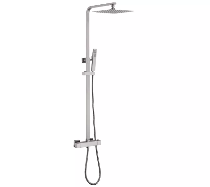 Душевая стойка ABBER Daheim AF8260SPL с термостатом без излива, сатин, Выбрать цвет: Сатин