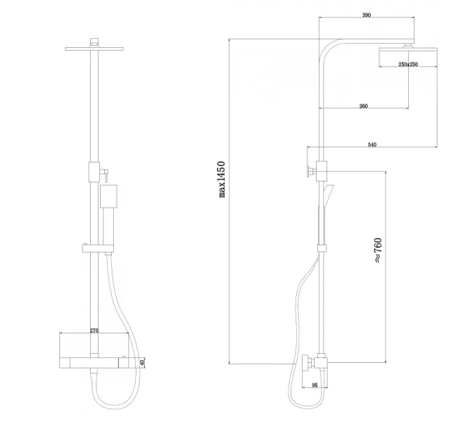 Душевая стойка ABBER Daheim AF8260SPL с термостатом без излива, сатин, Выбрать цвет: Сатин, изображение 3