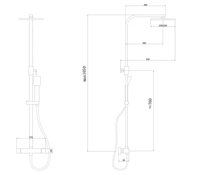 Душевая стойка ABBER Daheim AF8260WL с термостатом без излива, белый матовый, Выбрать цвет: Белый матовый, изображение 3