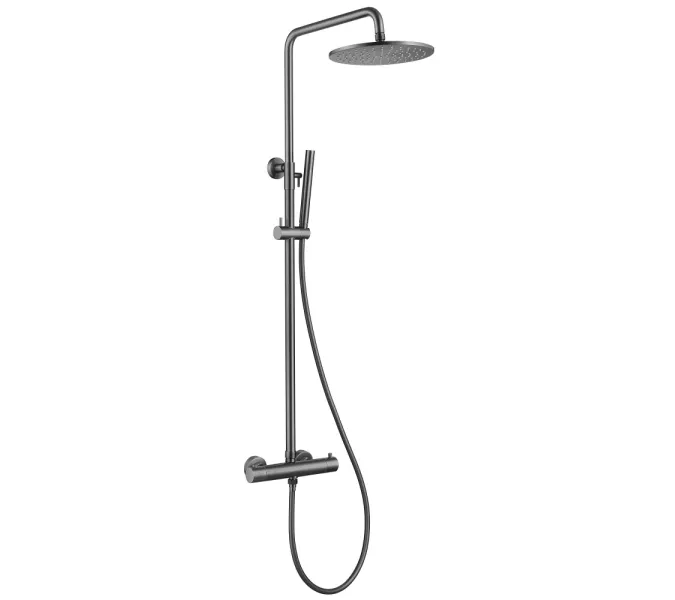 Душевая стойка ABBER Wasser Kreis AF8160NG с термостатом без излива, никель, Выбрать цвет: Никель