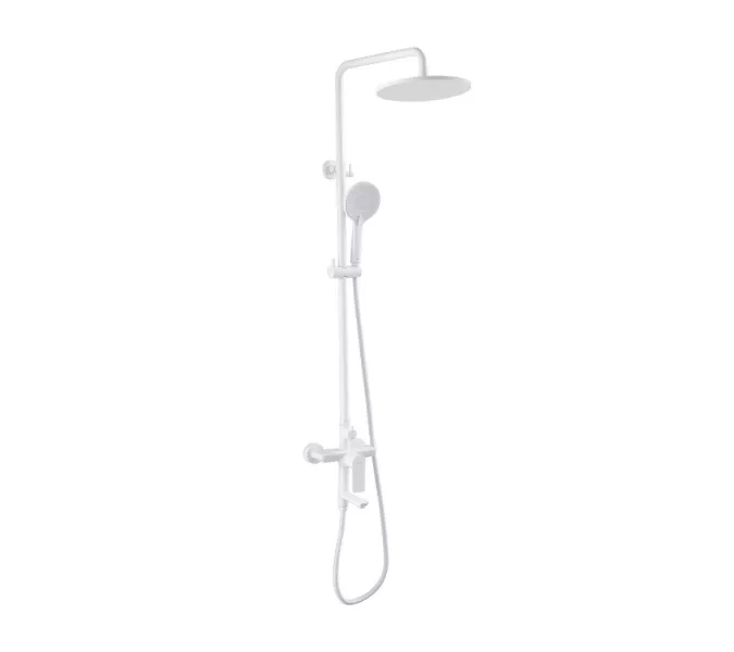 Душевая стойка ABBER Weiss Insel AF8016FWL с изливом, белый матовый, Выбрать цвет: Белый матовый