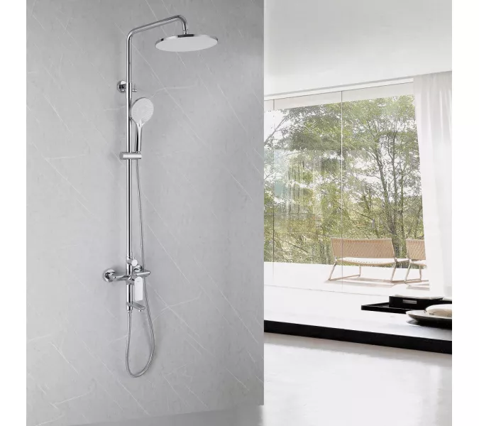 Душевая стойка ABBER Weiss Insel AF8016N с изливом, хром, Выбрать цвет: Хром, изображение 2